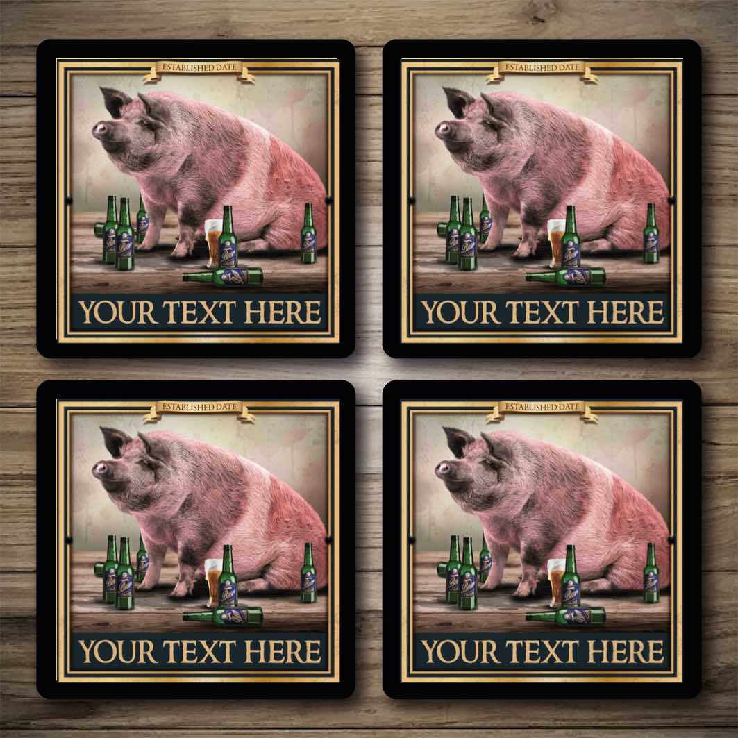 Personalised Bar Mats | Drip Mats | Custom Bar Runners | Pig & Bottle