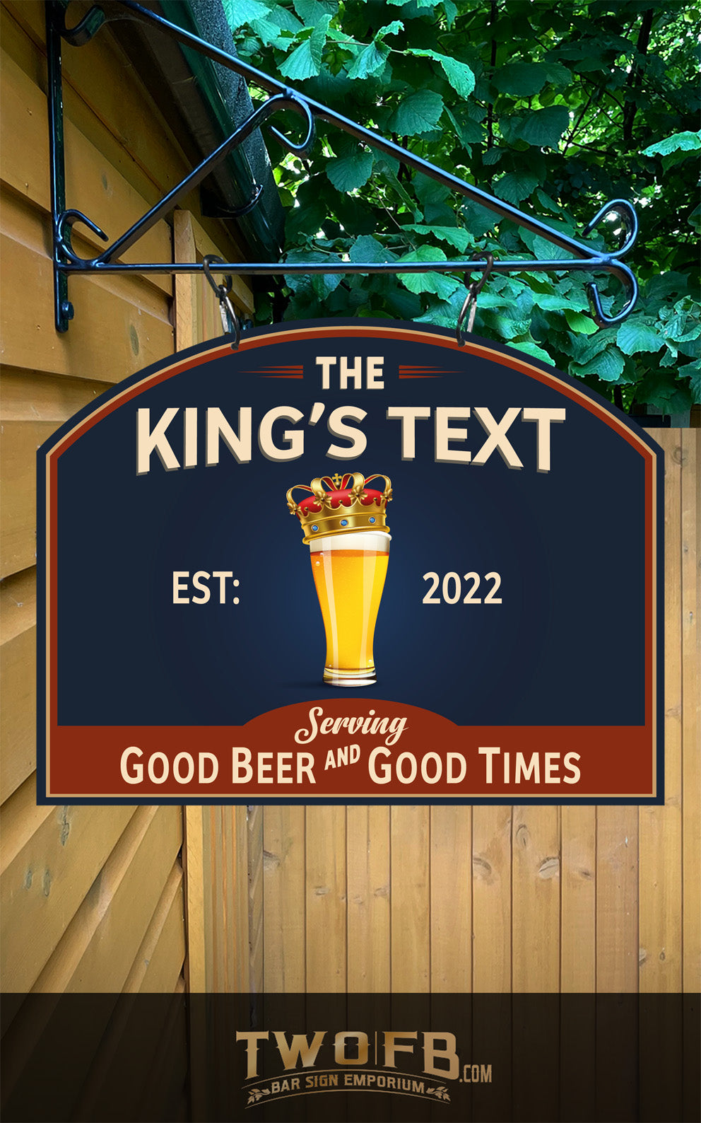 Kings Tipple | Personalised Bar Sign | Traditional Pub Sign | Bar Sign | Shed Sign