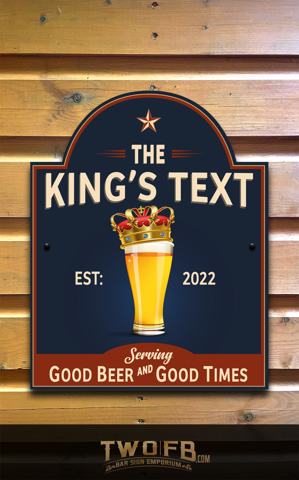 The Kings Tipple Personalised Bar Sign Custom Signs from Twofb.com Pub signage