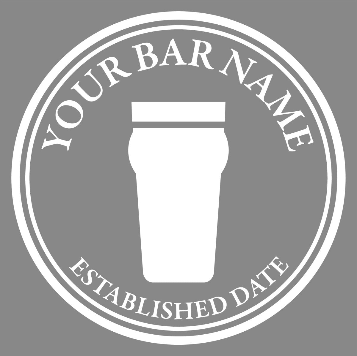 Beer logo - Frosted window graphics. Bar & Cafe style window Decals