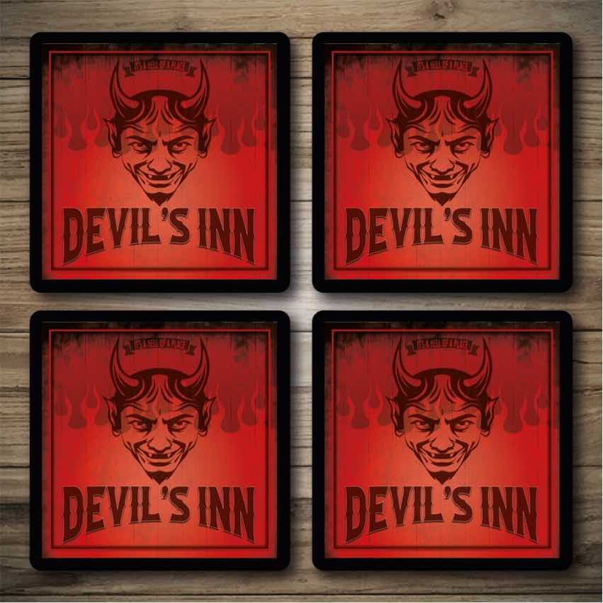 Personalised Bar Mats | Drip Mats | Custom Bar Runners | Devils Inn 