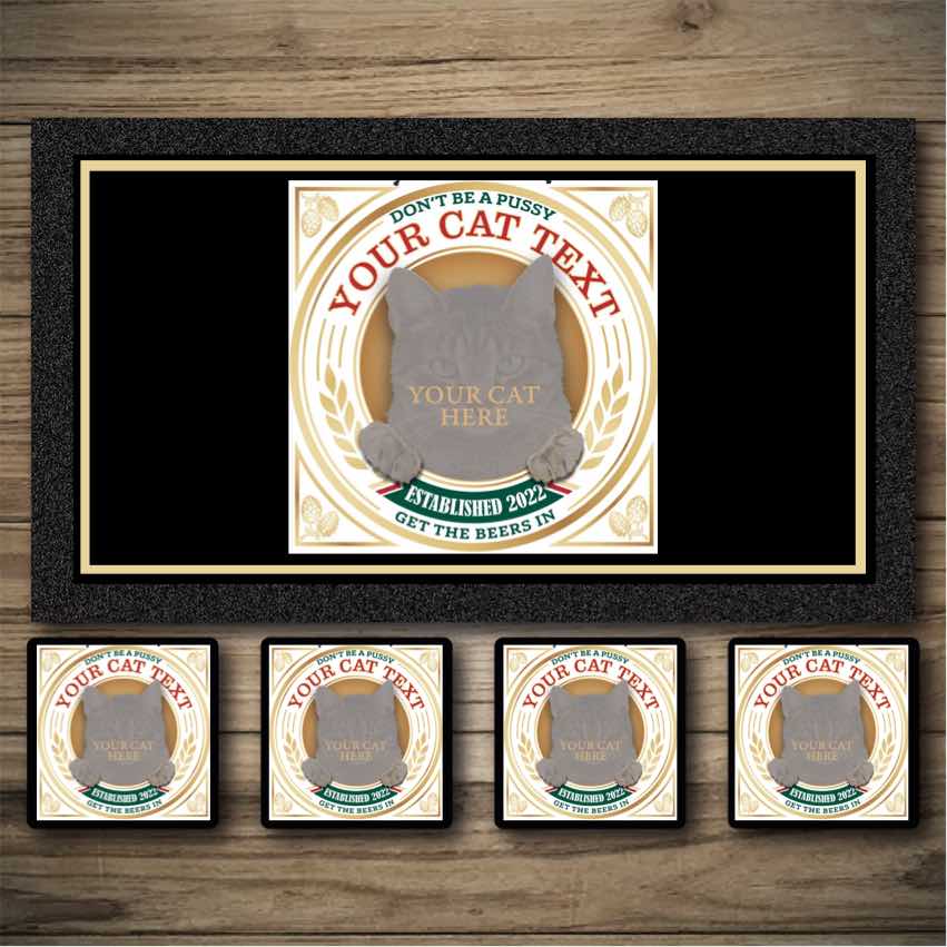 Personalised Bar Mats | Drip Mats | Custom Bar Runners | Fat Cat