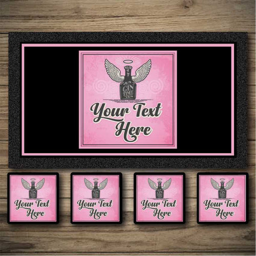 Personalised Bar Mats | Gin Bar Signs | Custom Bar Runners | Gin Angel