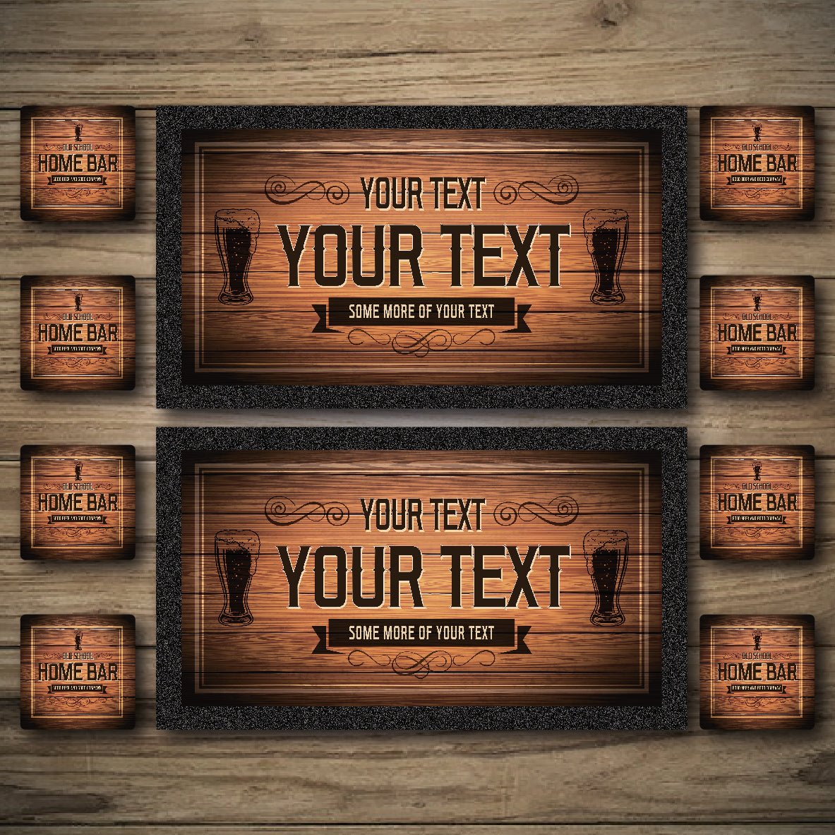 Personalised Bar Mats | Drip Mats | Custom Bar Runners | Old School