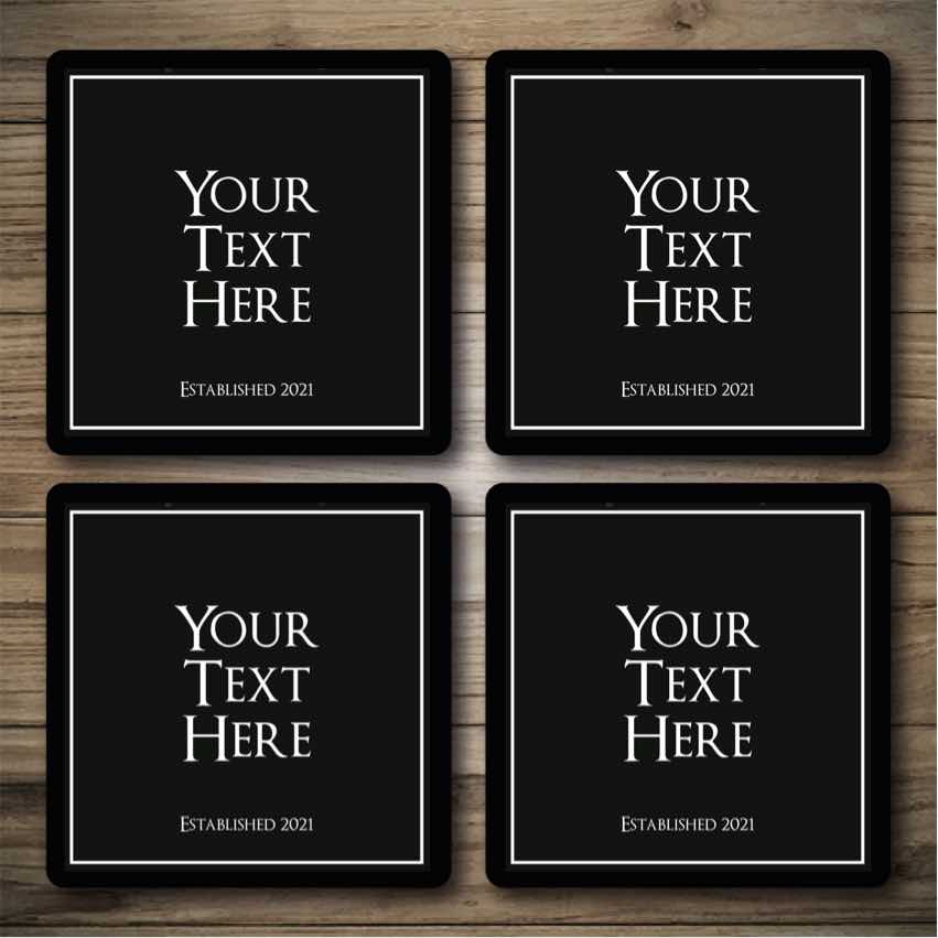Personalised Bar Mats | Drip Mats | Custom Bar Runners | Piano Black