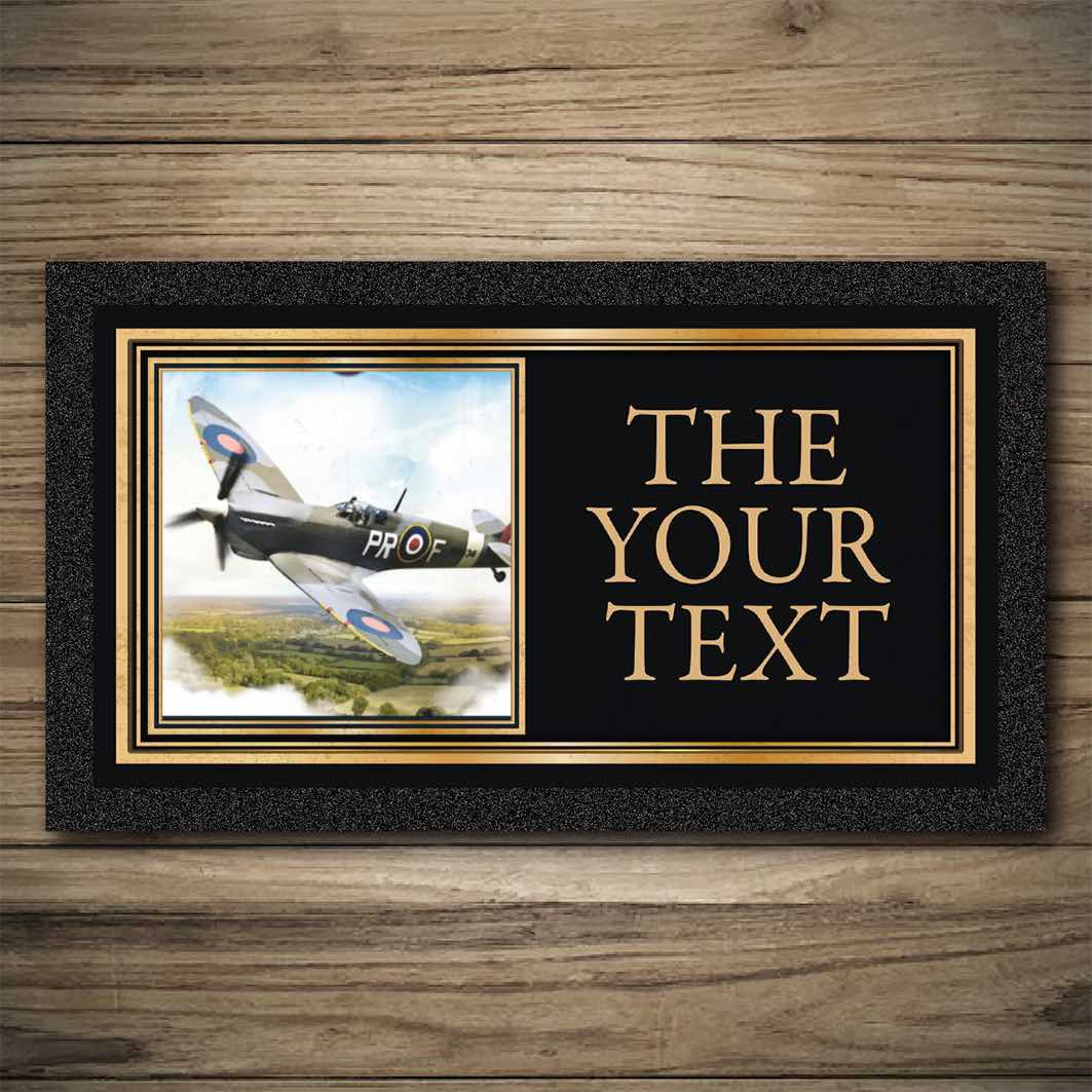 Personalised Bar Mats | Drip Mats | Custom Bar Runners | RAF Spitfire