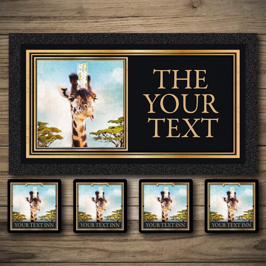 Personalised Bar Mats | Drip Mats | Custom Bar Runners | Gin Giraffe