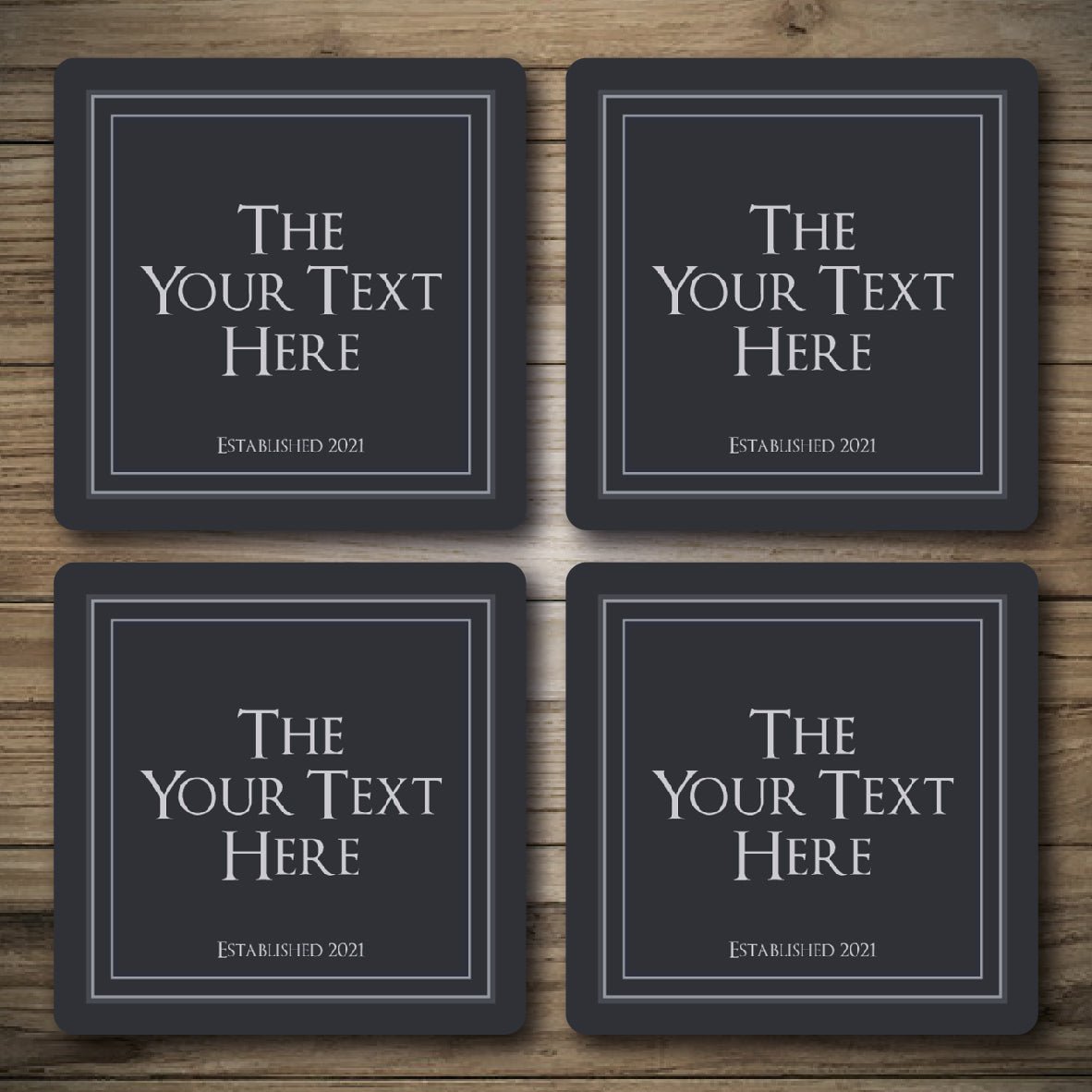Personalised Bar Mats | Drip Mats | Custom Bar Runners | Modern Grey