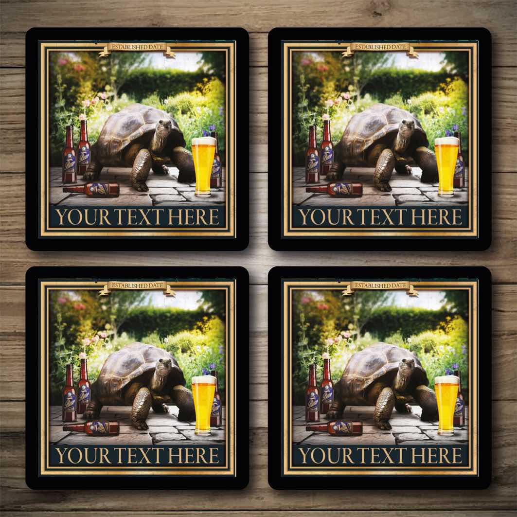 Personalised Bar Mats | Drip Mats | Custom Bar Runners | Tortoise Beer Garden