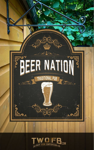 Beer Nation | Personalised Bar Sign | Traditional Pub Sign
