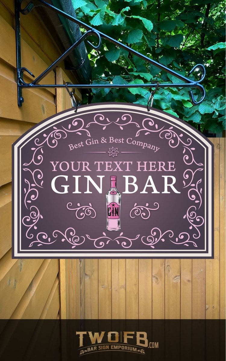 Best Gin Bar Personalised Bar Sign Custom Signs from Twofb.com Hanging Pub Signs