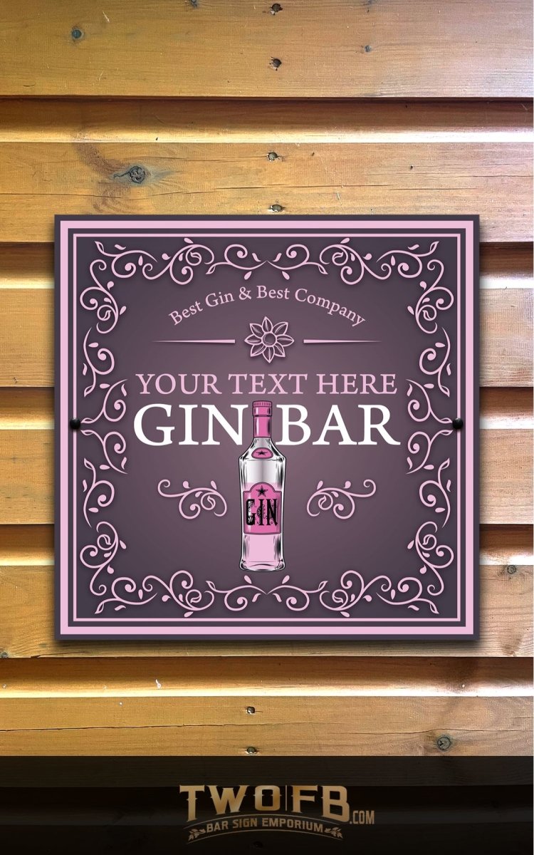 Best Gin Bar Personalised Bar Sign Custom Signs from Twofb.com Gin signs