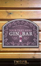 Load image into Gallery viewer, Best Gin Bar Personalised Bar Sign Custom Signs from Twofb.com Custom pub signs
