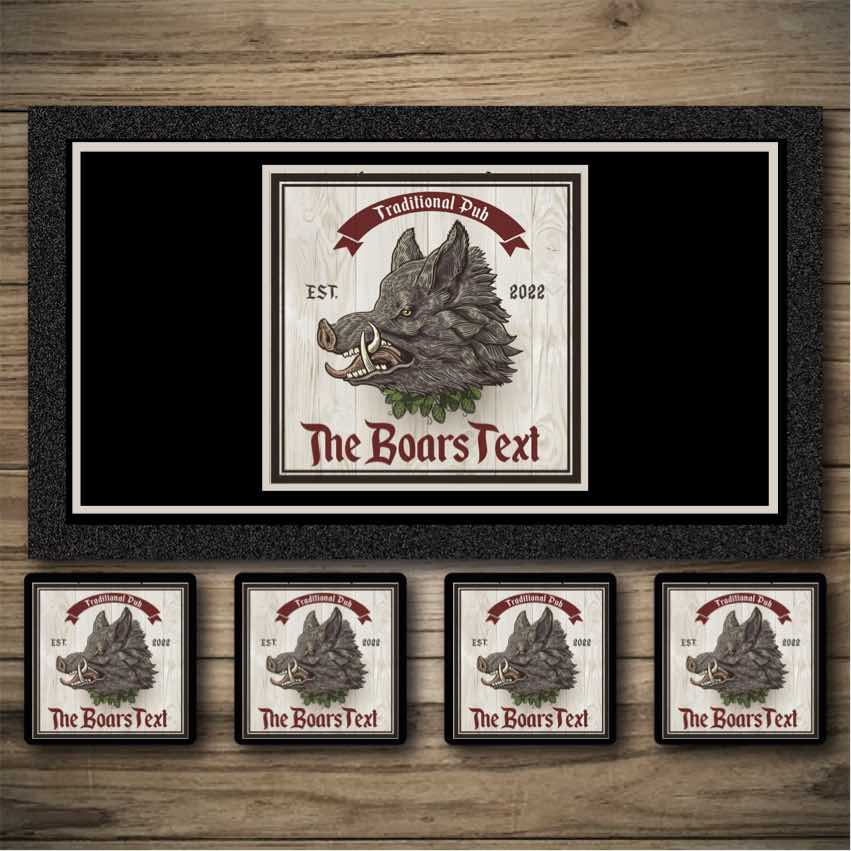 Bar runner, Beer matts, Bar Coasters, Rubber mats - Boars Head