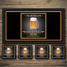 Load image into Gallery viewer, Brave Boozer bar runners, beer mats, beer coasters.
