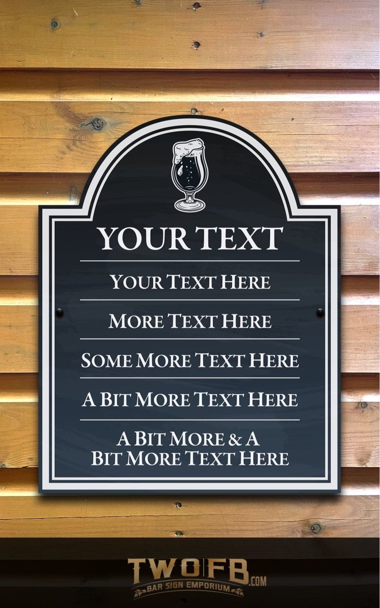 Chalkboard Style Personalised Bar Sign - Bar Signs – Two Fat Blokes Ltd