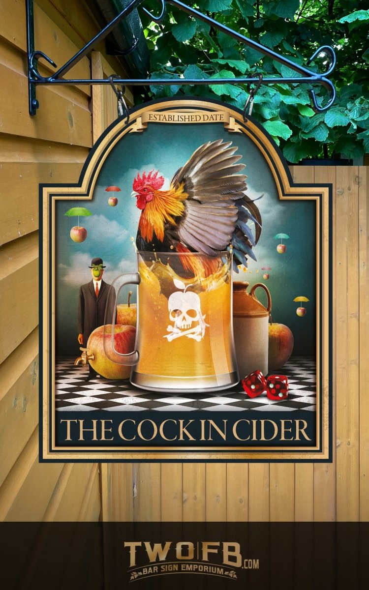 Cock in Cider Personalised Bar Sign Custom Signs from Twofb.com The Cock Insider