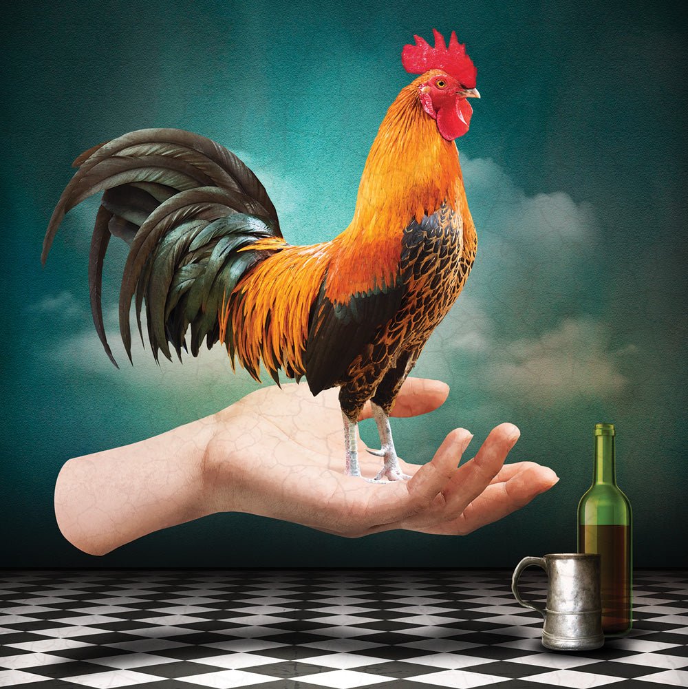 Cock in hand artwork on Canvas Custom Signs from Twofb.com signs for bars