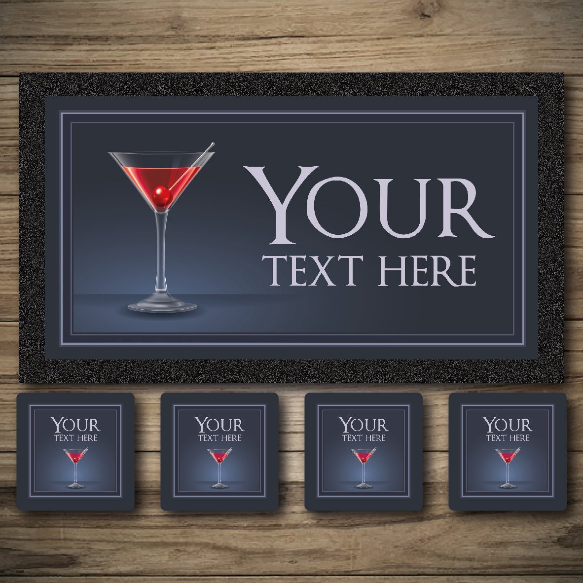 Cocktail bar runner, custom bar runner, personalised beer mats, bar coasters, beer coaster, Gin Bar