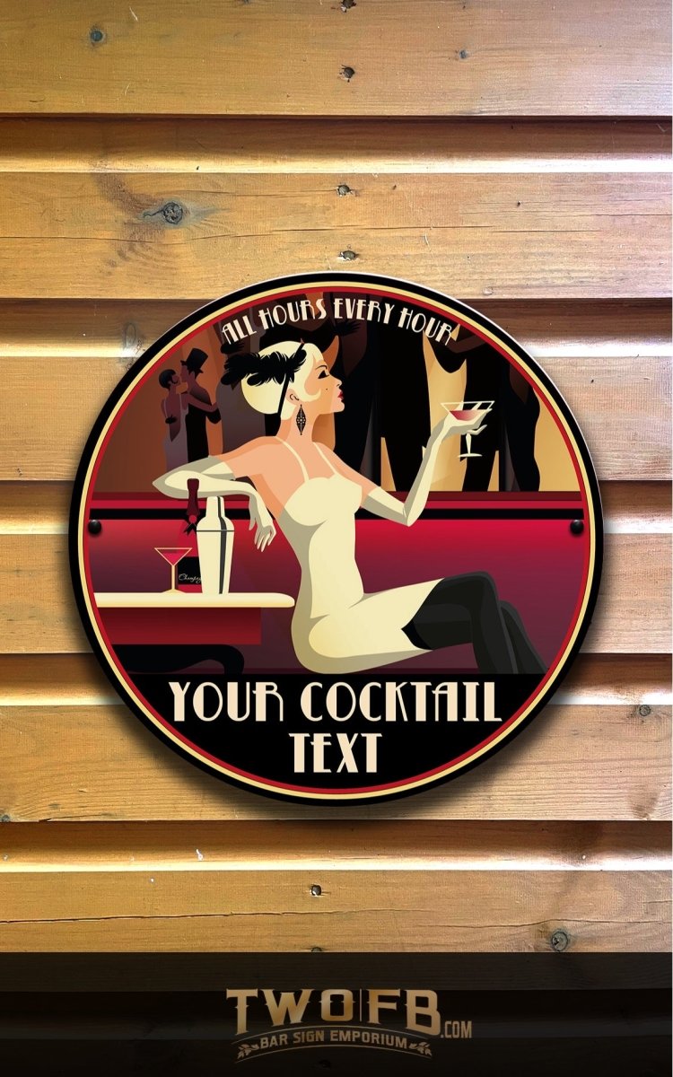 Panneau de bar Cocktail Hour | Panneau de bar personnalisé | Panneau de bar à gin 