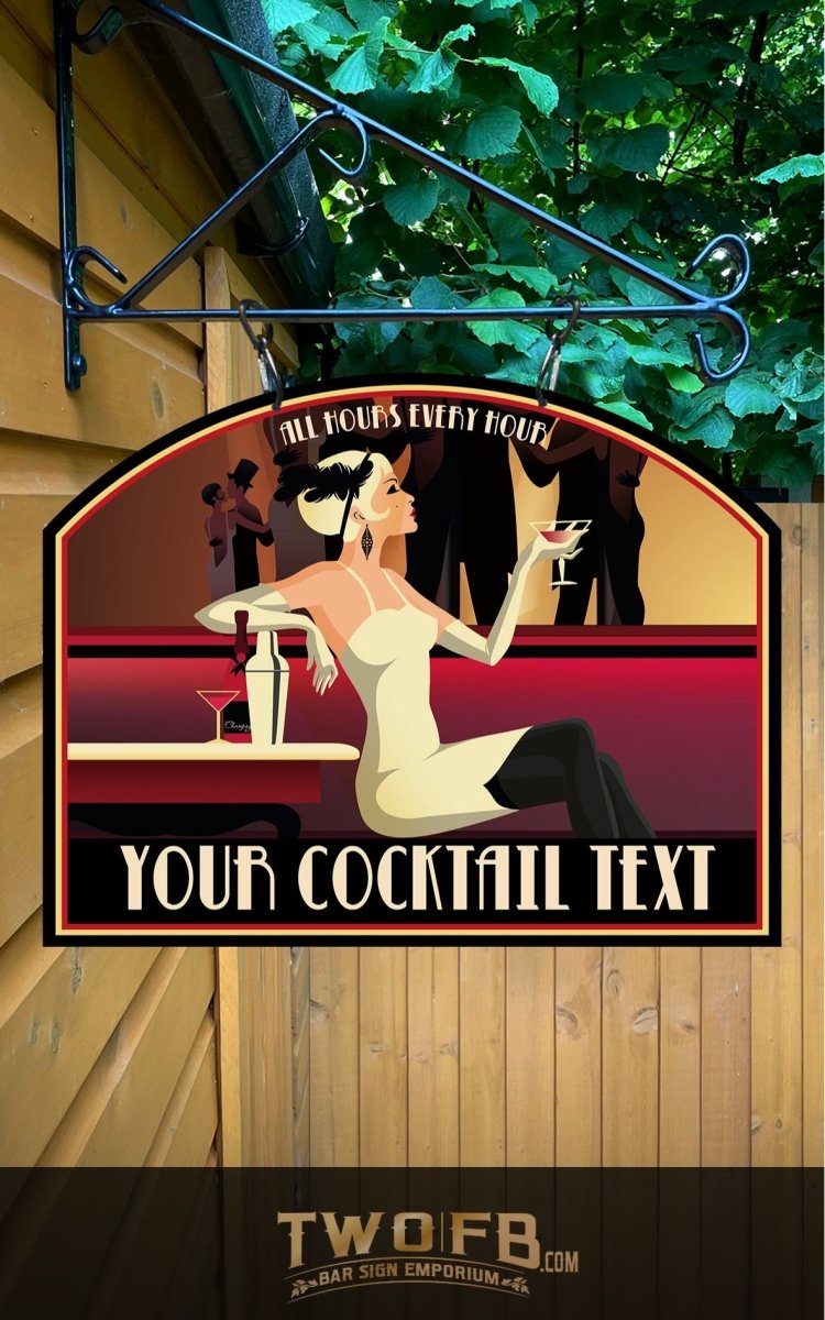 Panneau de bar Cocktail Hour | Panneau de bar personnalisé | Panneau de bar à gin 