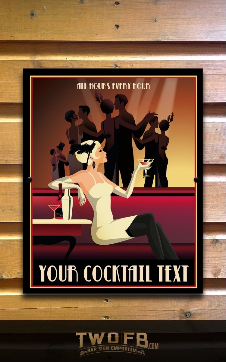 Panneau de bar Cocktail Hour | Panneau de bar personnalisé | Panneau de bar à gin 