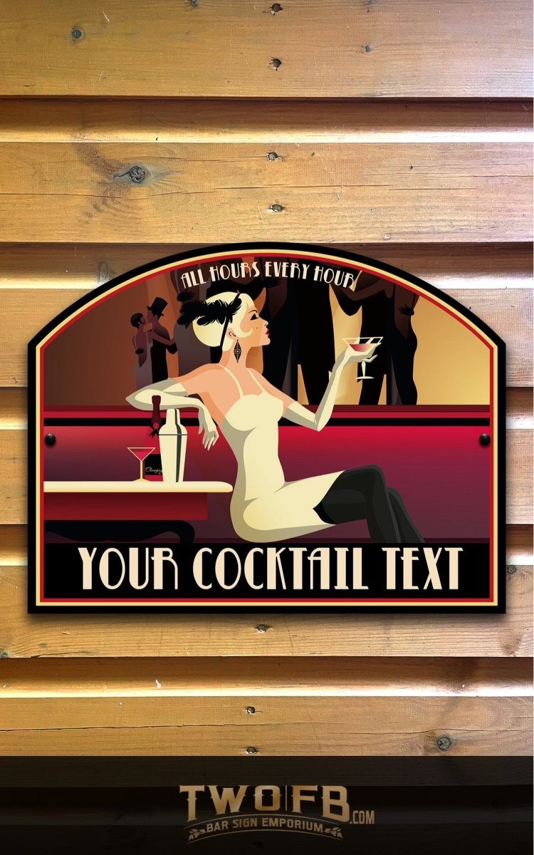 Panneau de bar Cocktail Hour | Panneau de bar personnalisé | Panneau de bar à gin 