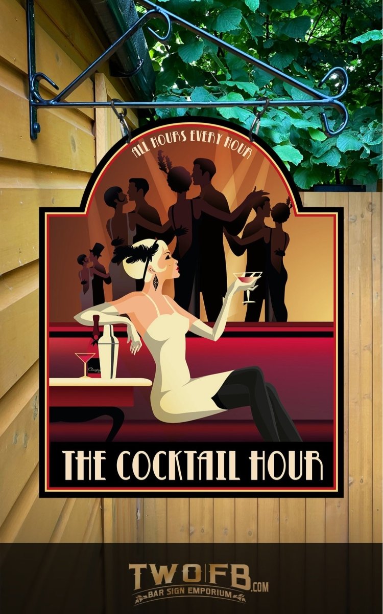 Panneau de bar Cocktail Hour | Panneau de bar personnalisé | Panneau de bar à gin 