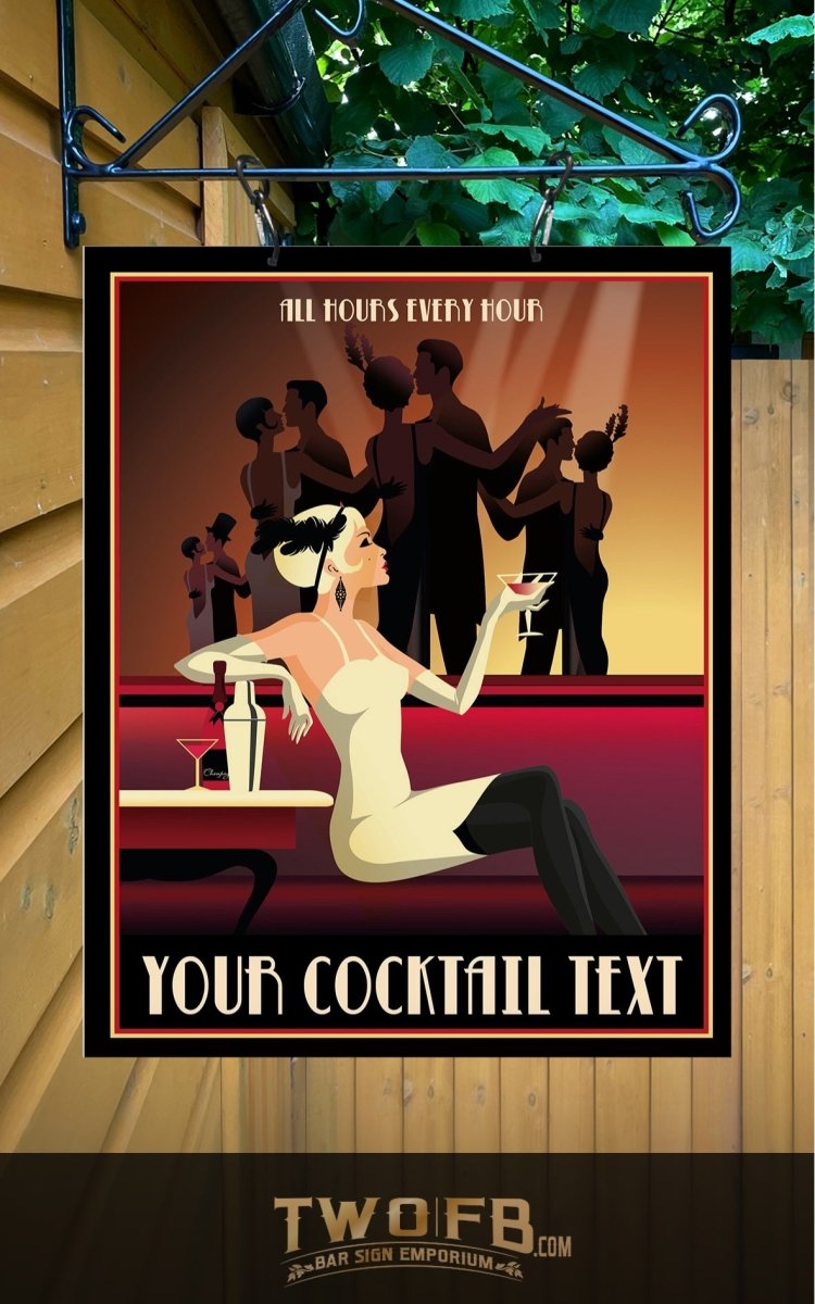 Panneau de bar Cocktail Hour | Panneau de bar personnalisé | Panneau de bar à gin 