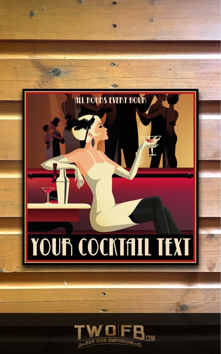 Panneau de bar Cocktail Hour | Panneau de bar personnalisé | Panneau de bar à gin 