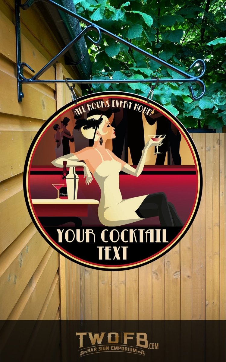 Panneau de bar Cocktail Hour | Panneau de bar personnalisé | Panneau de bar à gin 