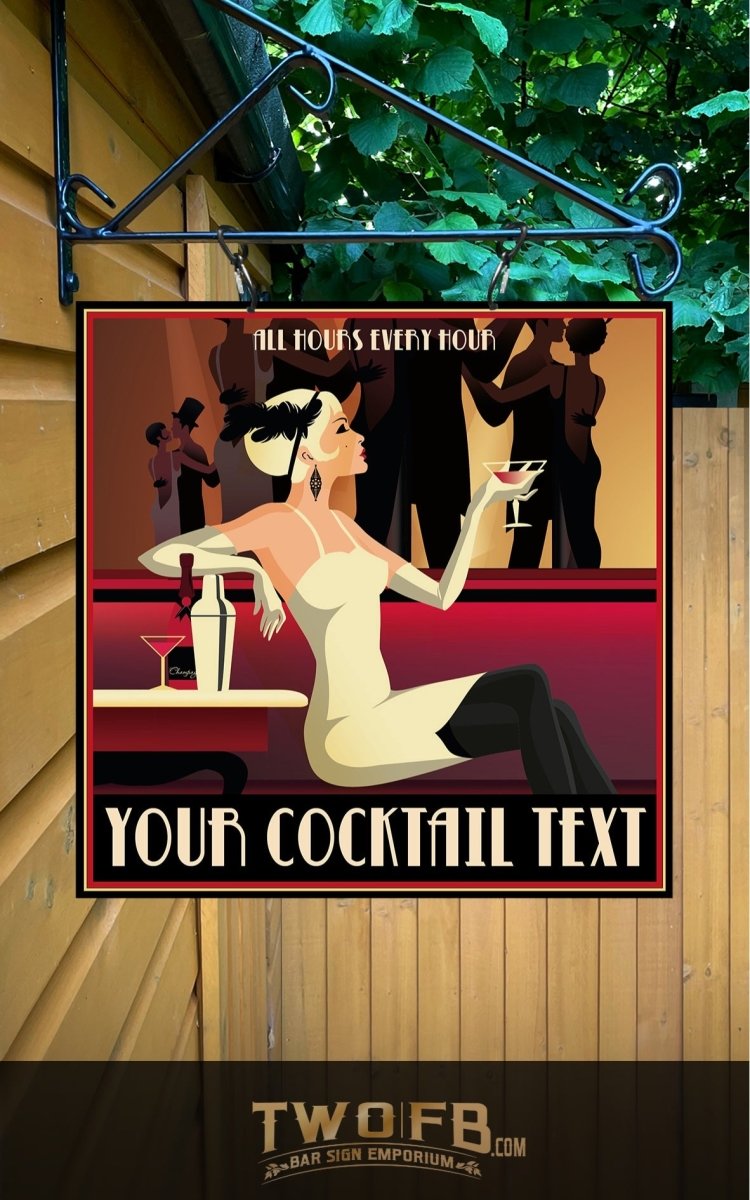 Panneau de bar Cocktail Hour | Panneau de bar personnalisé | Panneau de bar à gin 