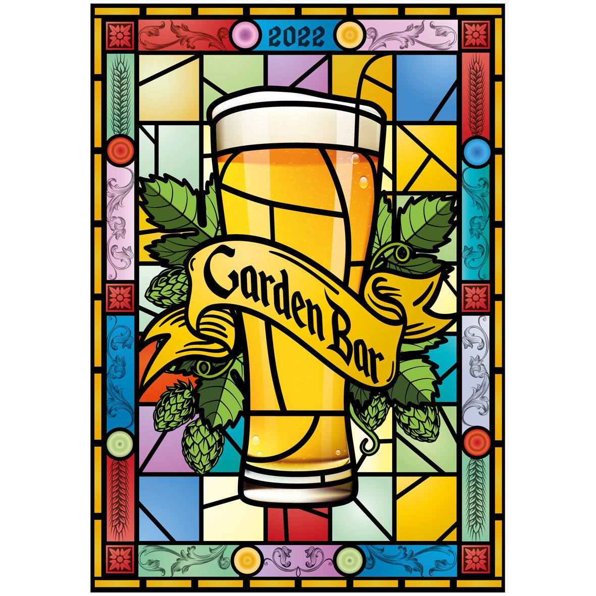 Glass Beer Window Vinyl  | Stained Glass | Bar signs | Pub Signs