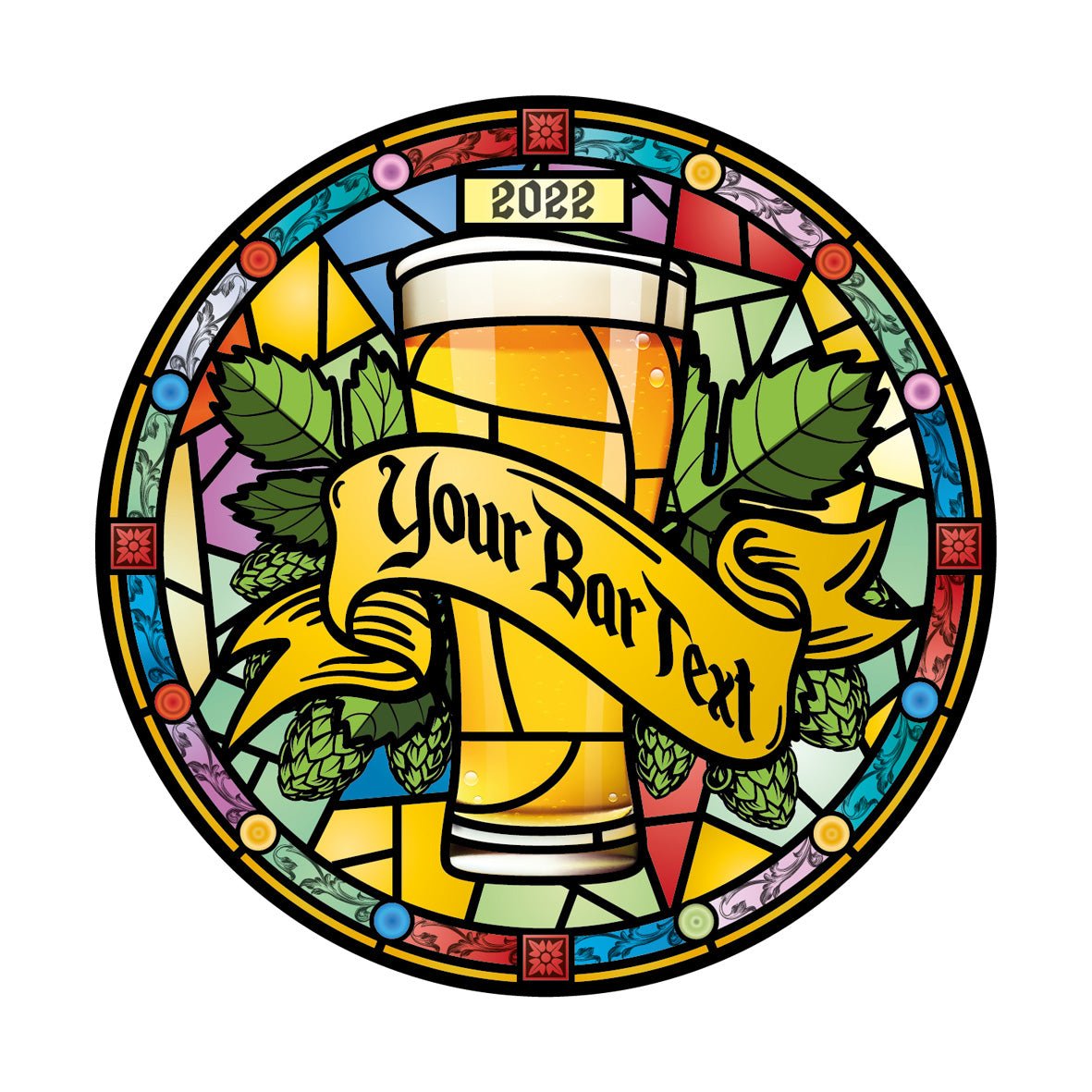 Beer Glass Window Vinyl | Stained Glass | Custom window decals – Two ...