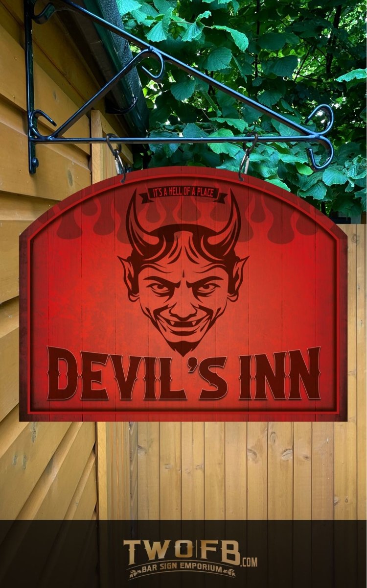 Devil's Inn | Personalised Bar Sign | Hell Pub sign – Two Fat Blokes Ltd