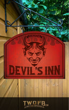 Load image into Gallery viewer, Devil&#39;s Inn Personalised Bar Sign Custom Pub Signs from Twofb.com Traditional pub sign
