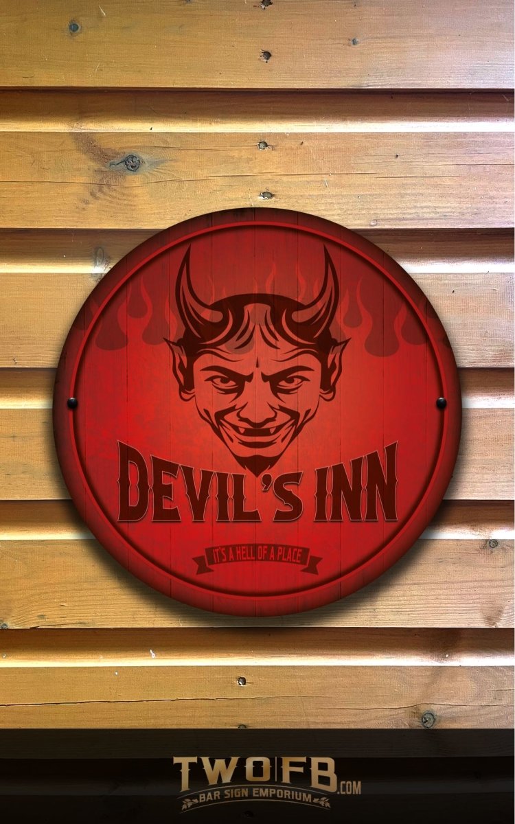 Devil's Inn Personalised Bar Sign Custom Pub Signs from Twofb.com Custom personalised bar signs
