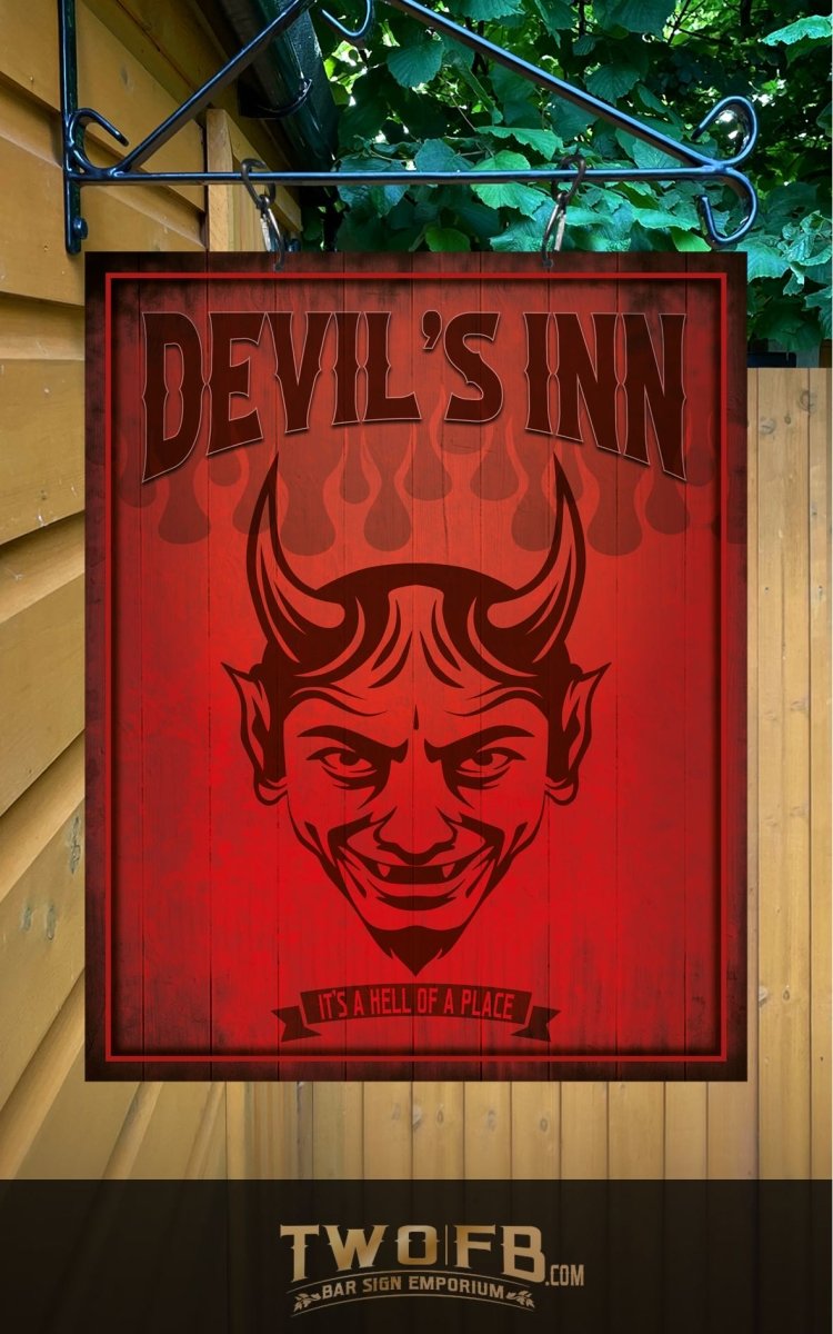 Devil's Inn Personalised Bar Sign Custom Pub Signs from Twofb.com Pub signs
