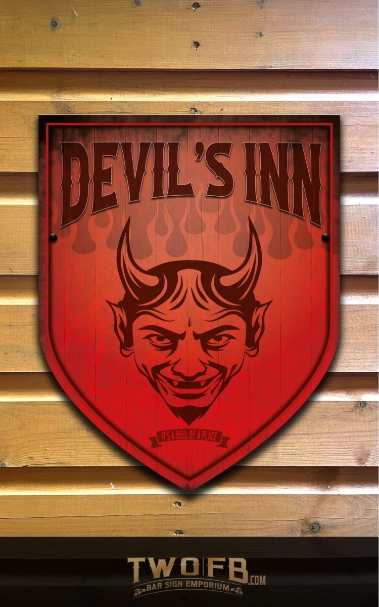 Devil's Inn Personalised Bar Sign Custom Signs from Twofb.com signs for bars