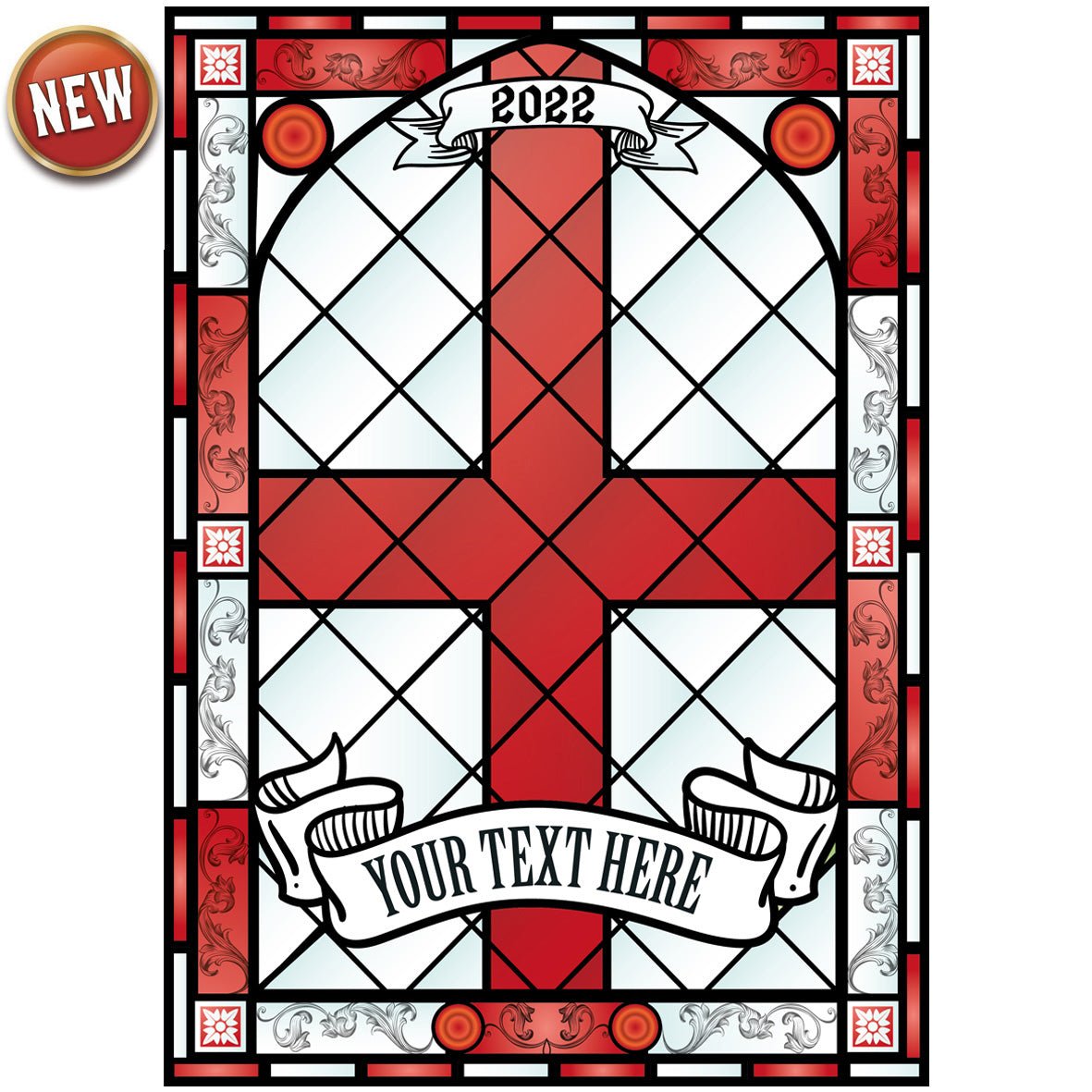 England Window Vinyl  | Stained Glass | Custom window decals