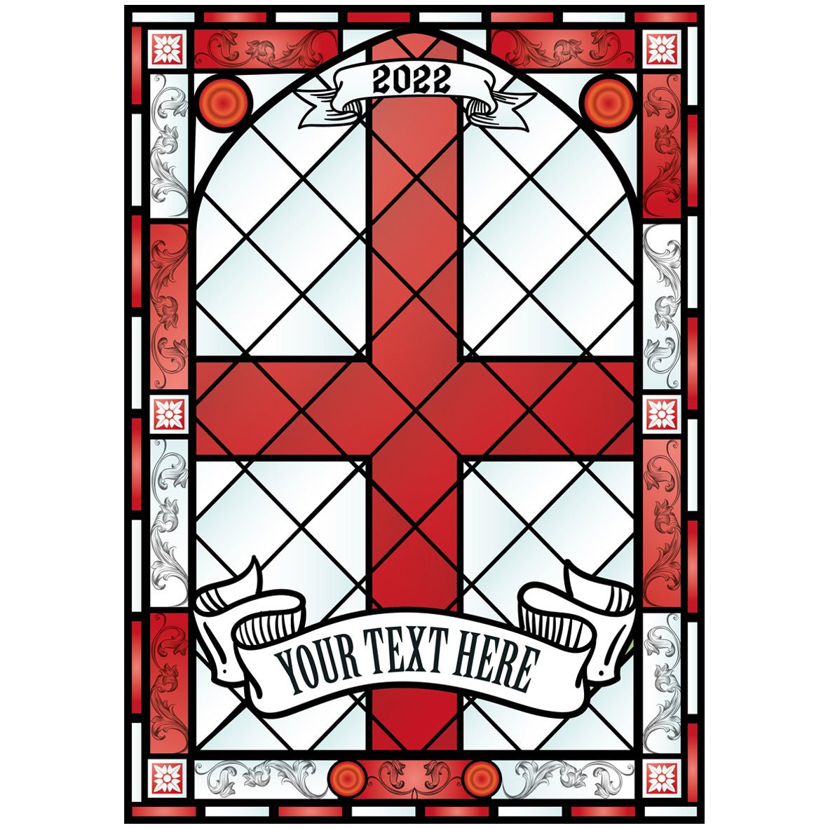England Window Vinyl  | Stained Glass | Custom window decals