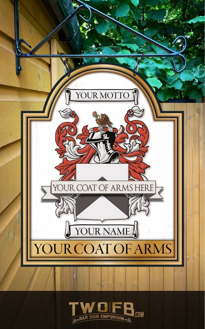 Family Crest Bar Sign | Pub Sign | Coat Of Arms Sign – Two Fat Blokes Ltd