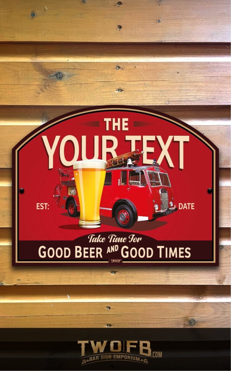 Fire Engine | Personalised Bar Sign | Pub Signs