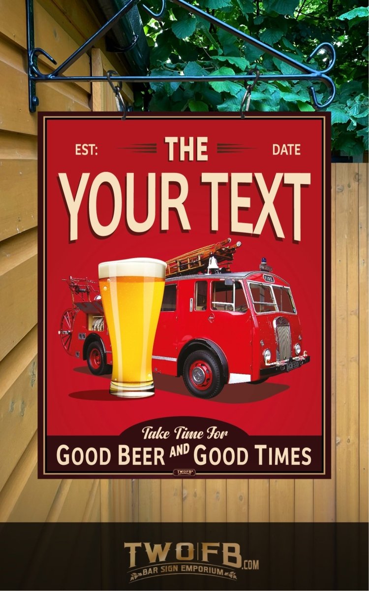 Fire Engine | Personalised Bar Sign | Pub Signs