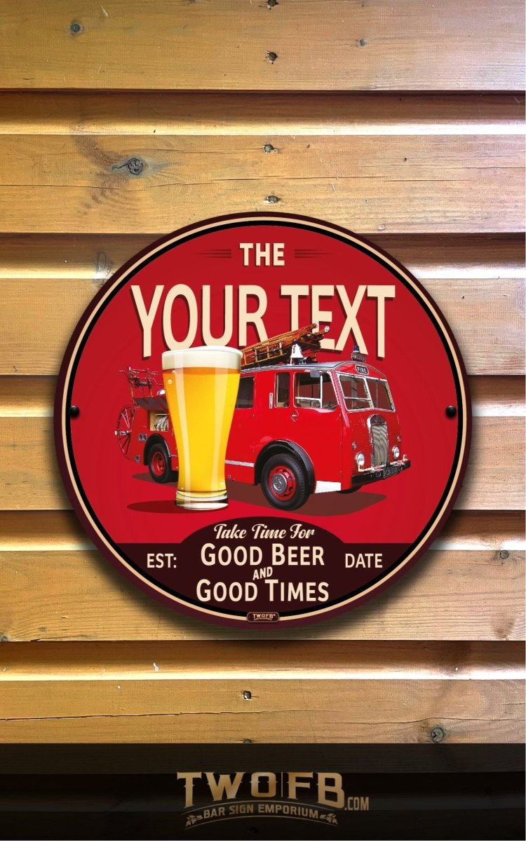Fire Engine | Personalised Bar Sign | Pub Signs