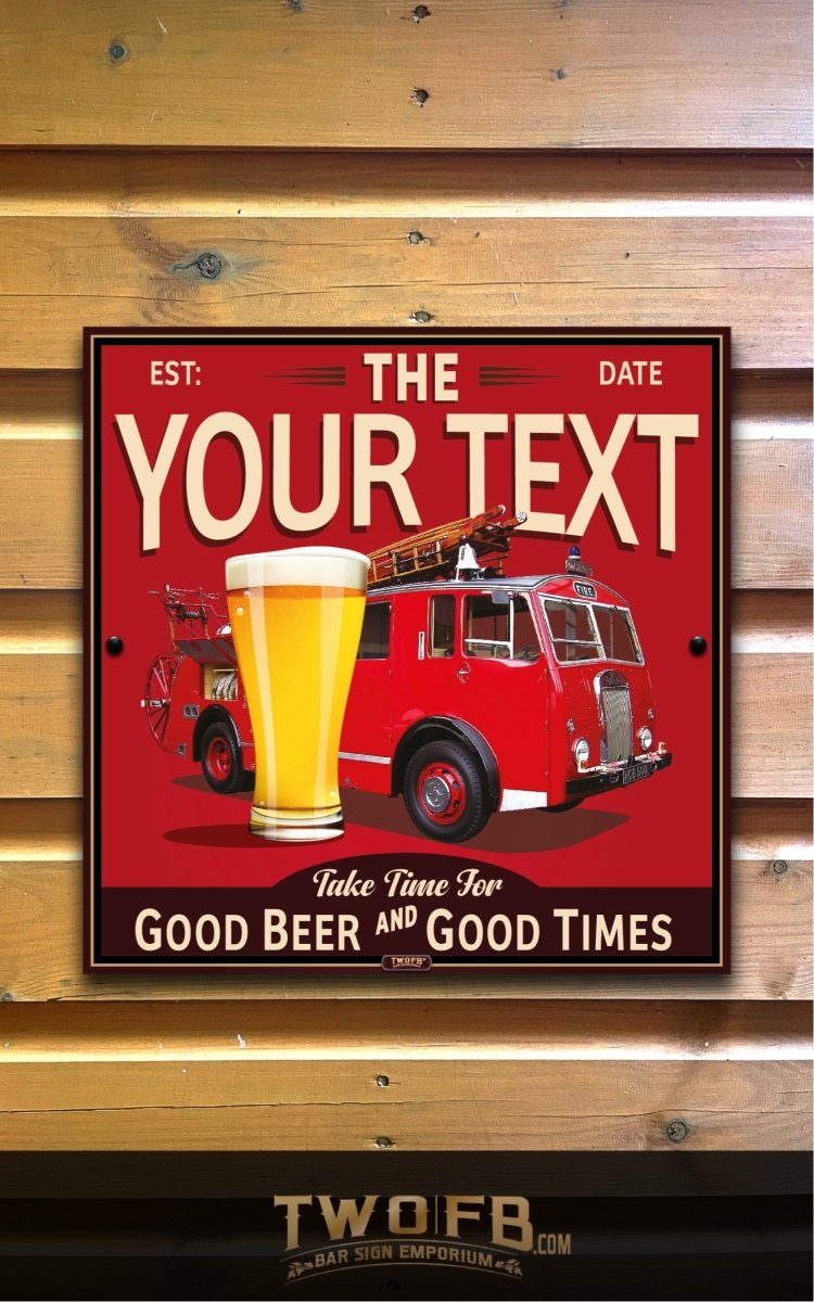 Fire Engine | Personalised Bar Sign | Pub Signs