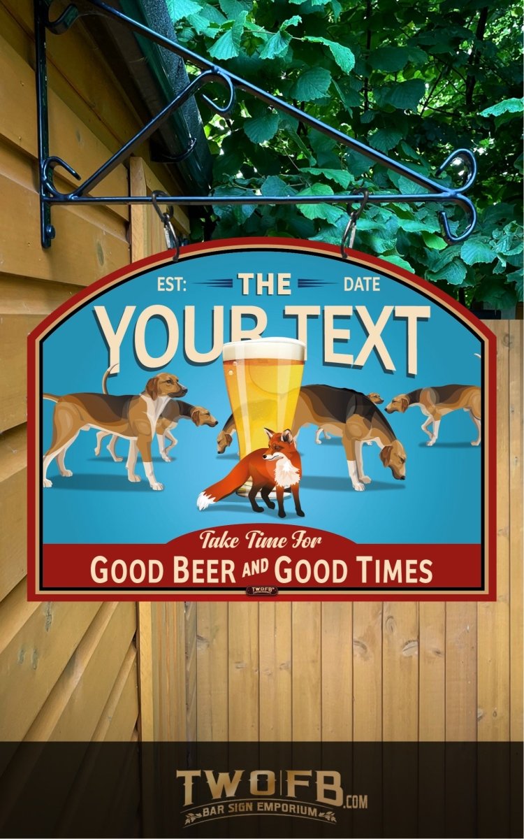 Fox & Hounds | Vintage Bar Sign | Pub Signs | funny bar sign | Hanging Signs | Bar Sign