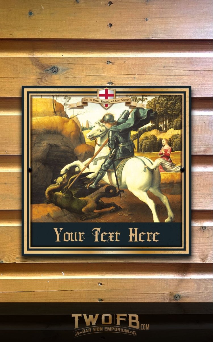 George & The Dragon Personalised Home Bar Sign Custom Signs from Twofb.com Traditional pub signs