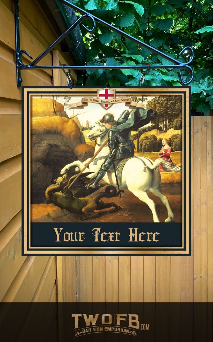 George & The Dragon Personalised Home Bar Sign Custom Signs from Twofb.com Bespoke pub sign