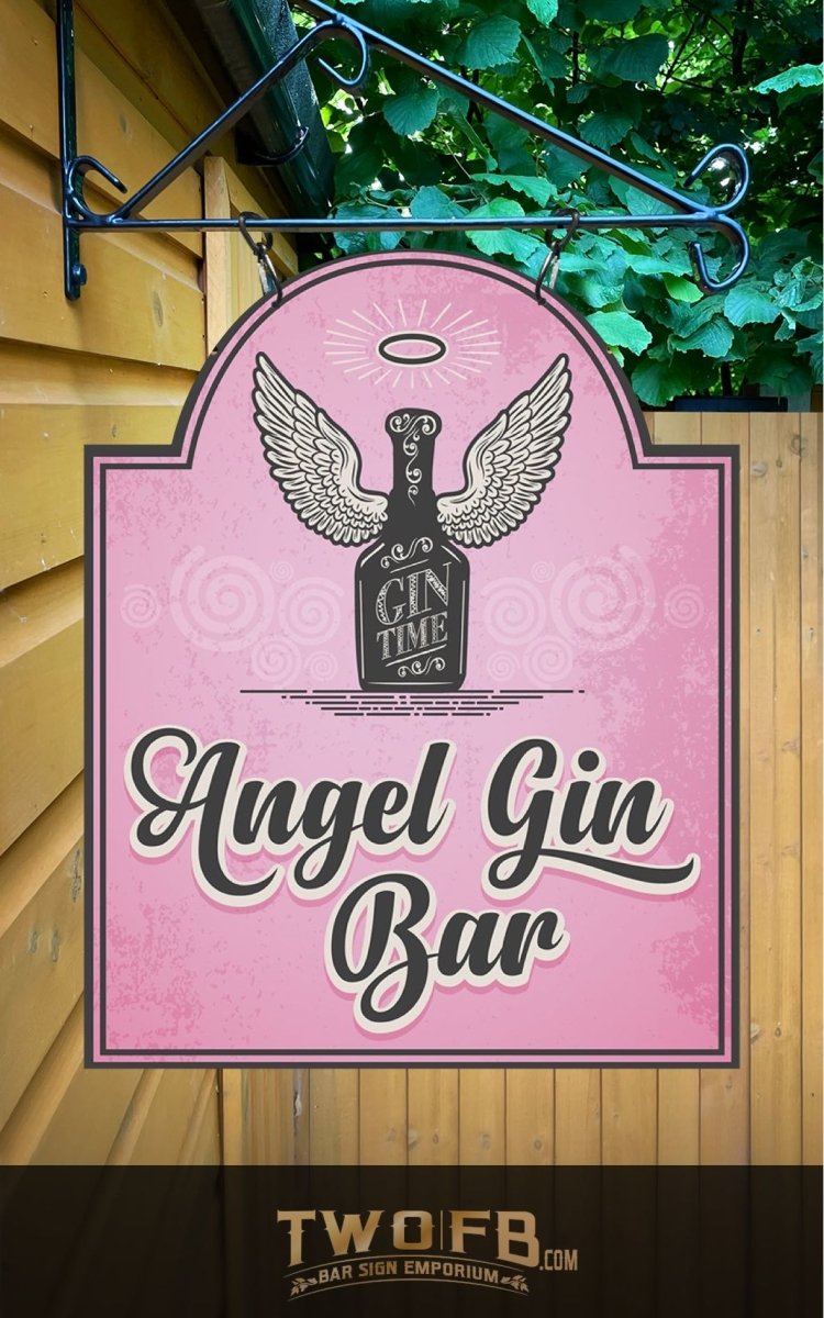 Gin Bar Sign | Gin Angel | Personalised Bar Sign